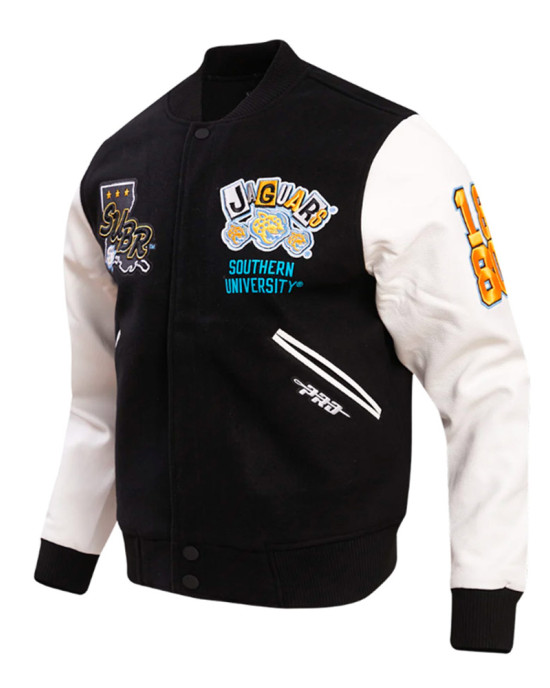 Southern University Homecoming Black and White Varsity Jacket Southern University Homecoming Black and White Varsity Jacket