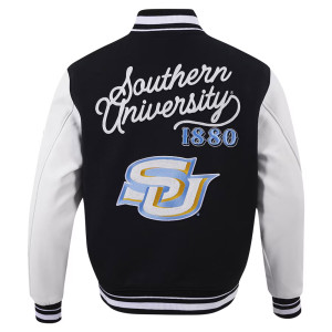 Southern University Jaguars Black and White Varsity Jacket