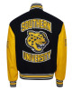 Southern University Jaguars Black & Gold Varsity Jacket - Unisex Wool & Leather