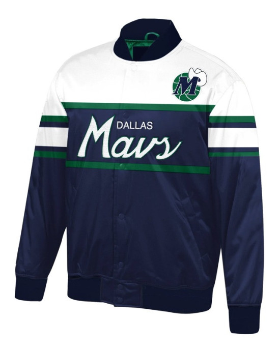 Special Script Dallas Mavericks Navy and White Jacket