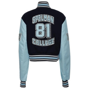Spelman College Campus Remix Wool and Leather Varsity Jacket