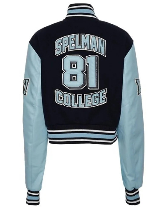 Spelman College Campus Remix Wool and Leather Varsity Jacket