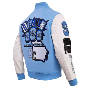Spelman College Jaguars Blue Wool Varsity Jacket