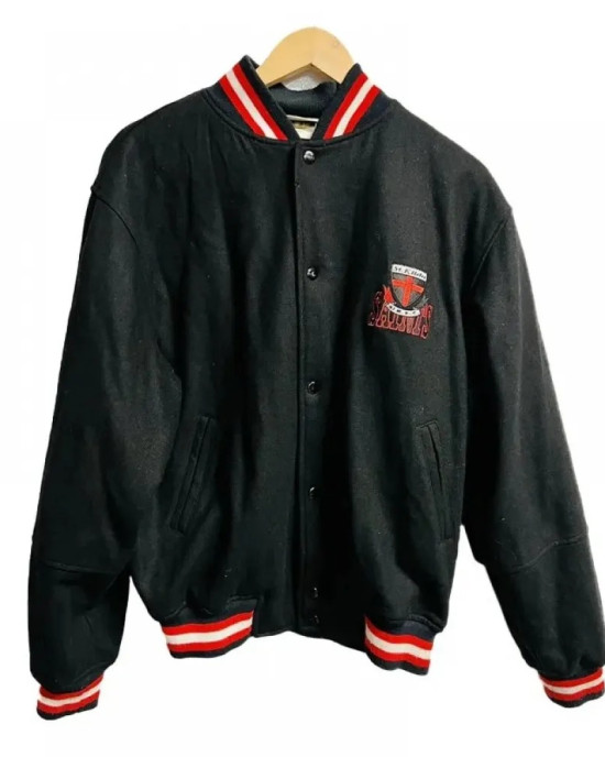 St Kilda Saints 90’s Black Varsity Wool Jacket