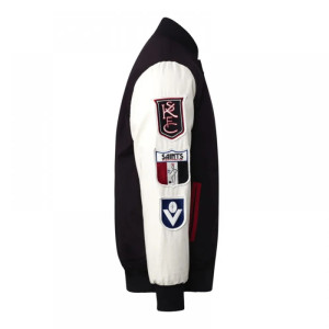 St Kilda Saints Collegiate Black and White Varsity Jacket