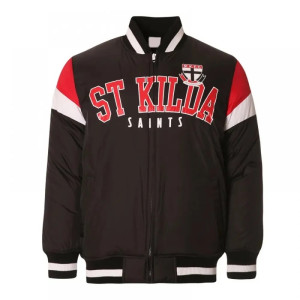 St Kilda Saints Fan Black Varsity Jacket