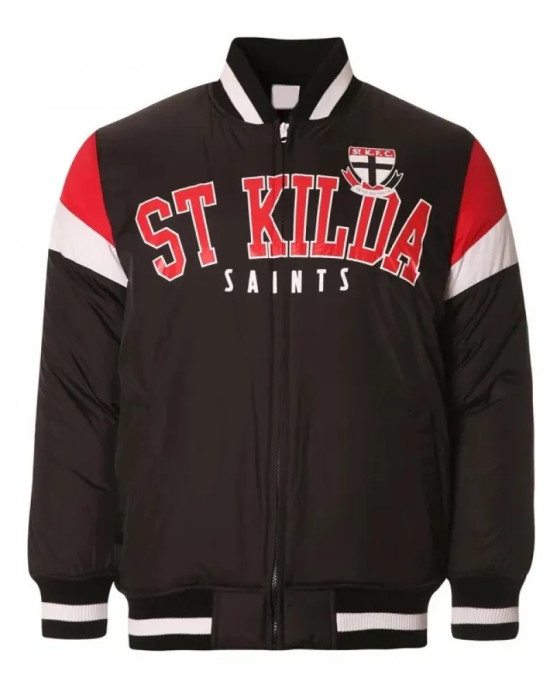 St Kilda Saints Fan Black Varsity Jacket