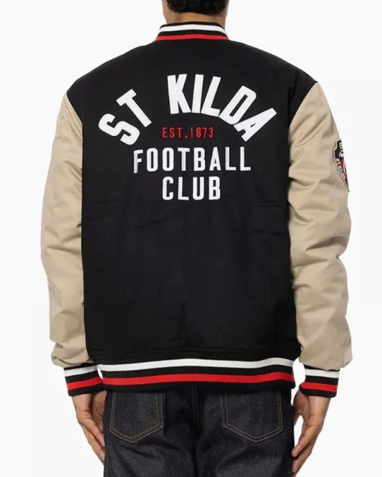 St Kilda Saints Lock Up Varsity Cotton Jacket St Kilda Saints Lock Up Varsity Cotton Jacket