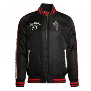 St Kilda Saints Vintage Black Bomber Full-Zip Jacket