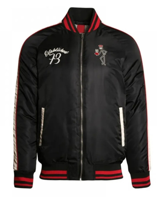 St Kilda Saints Vintage Black Bomber Full-Zip Jacket