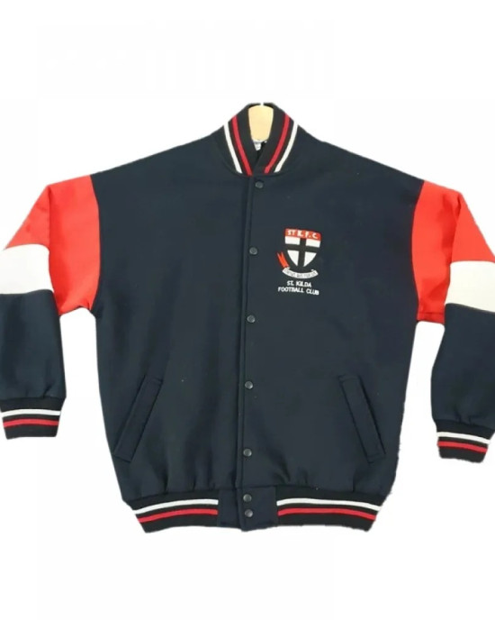 St Kilda Saints Vintage Retro Varsity Fleece Jacket St Kilda Saints Vintage Retro Varsity Fleece Jacket