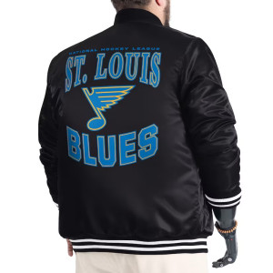 St. Louis Blues Adaptive Bold Logo Varsity Satin Jacket
