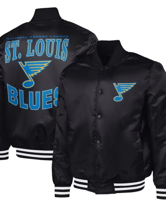 St. Louis Blues Adaptive Bold Logo Varsity Satin Jacket