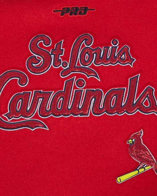 St. Louis Cardinals Game Day Classics Red Varsity Wool/Leather Jacket St. Louis Cardinals Game Day Classics Red Varsity Wool/Leather Jacket