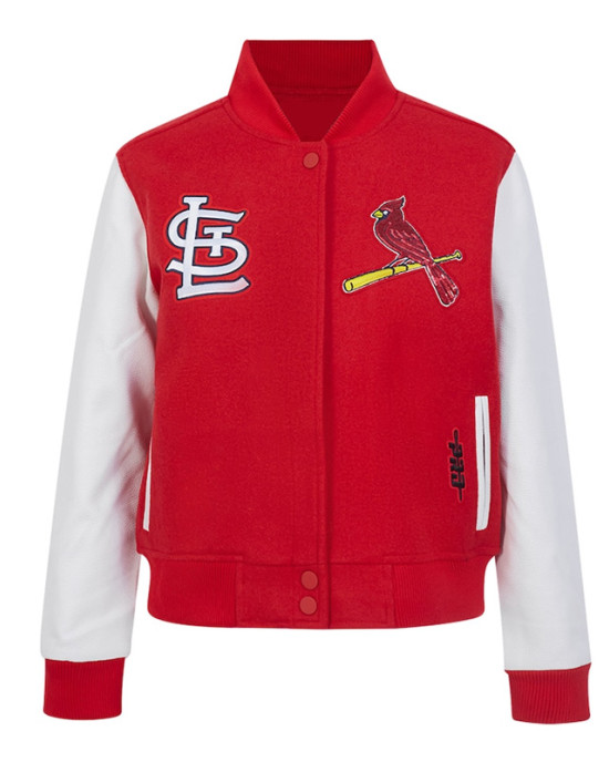 St. Louis Cardinals Game Day Classics Red Varsity Wool/Leather Jacket St. Louis Cardinals Game Day Classics Red Varsity Wool/Leather Jacket