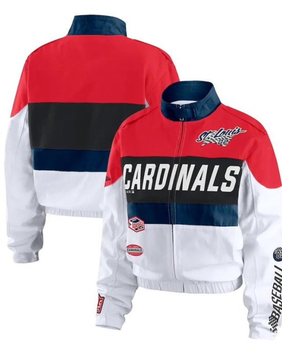 St. Louis Cardinals Racing Red/White Full-Zip Jacket