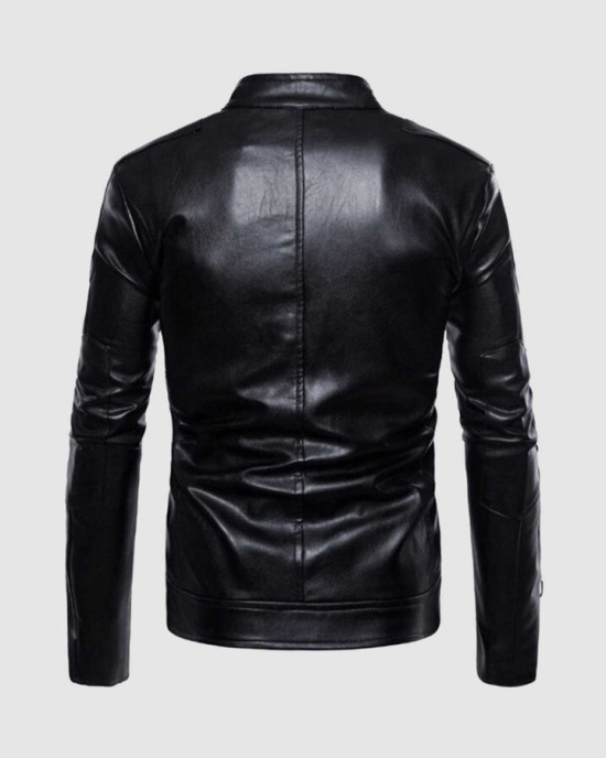 Stand Collar Leather Jacket Stand Collar Leather Jacket