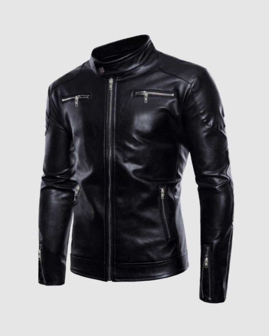 Stand Collar Leather Jacket Stand Collar Leather Jacket