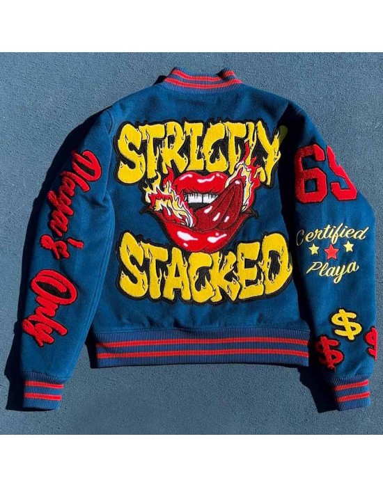 Strictly Stacked Playa’s Only Wool Varsity Jacket