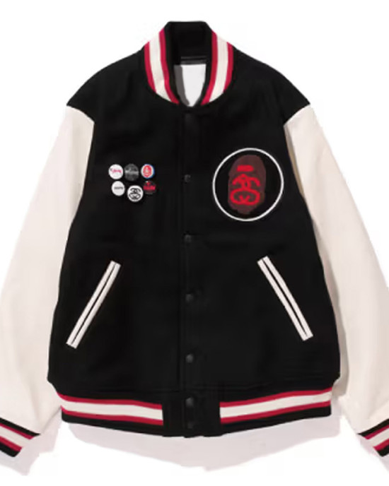 Stussy Bape Wool Varsity Jacket Stussy Bape Wool Varsity Jacket