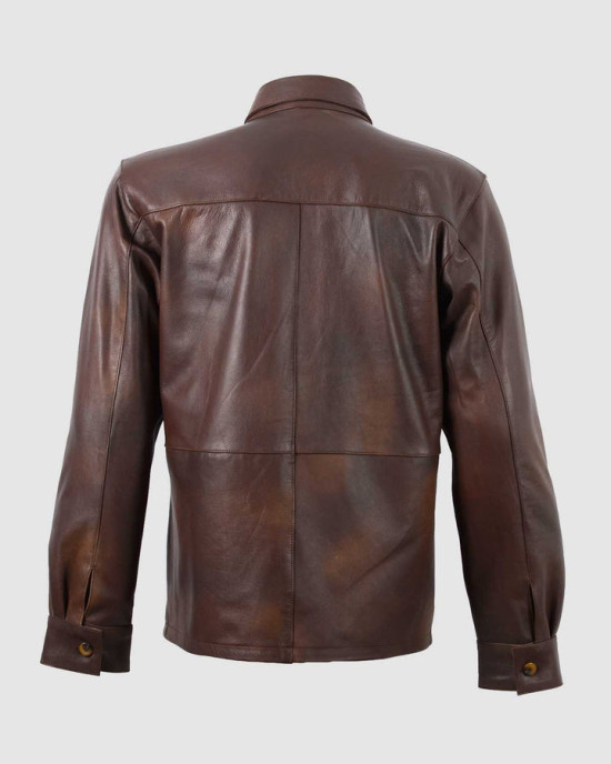 Summer Jacket - Brown Leather Shirt Summer Jacket - Brown Leather Shirt