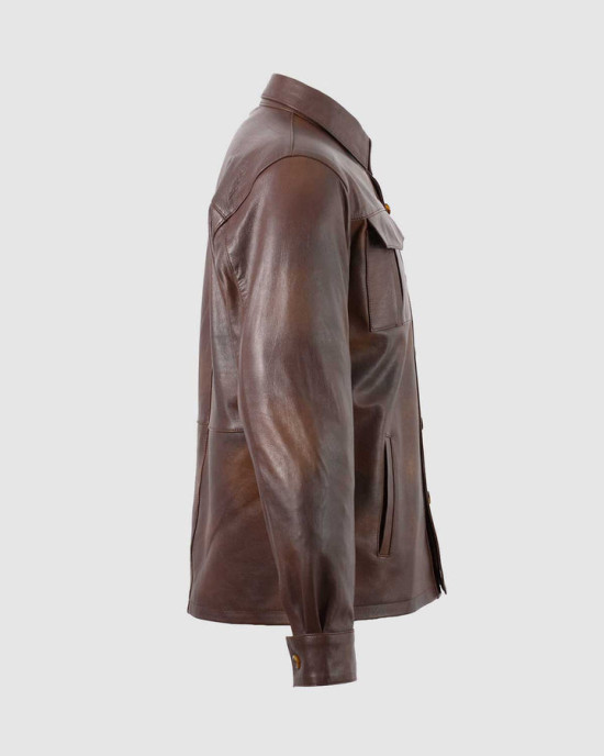 Summer Jacket - Brown Leather Shirt Summer Jacket - Brown Leather Shirt