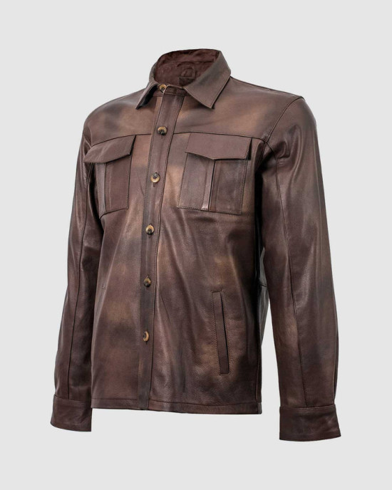 Summer Jacket - Brown Leather Shirt Summer Jacket - Brown Leather Shirt