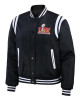 Super Bowl LIX Full-Snap Varsity Black Bomber Jacket