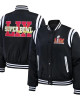 Super Bowl LIX Full-Snap Varsity Black Bomber Jacket