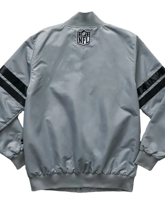 Super Bowl LIX Gray Varsity Satin Jacket Super Bowl LIX Gray Varsity Satin Jacket