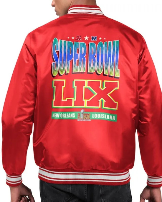Super Bowl LIX Varsity Satin Jacket Super Bowl LIX Varsity Satin Jacket