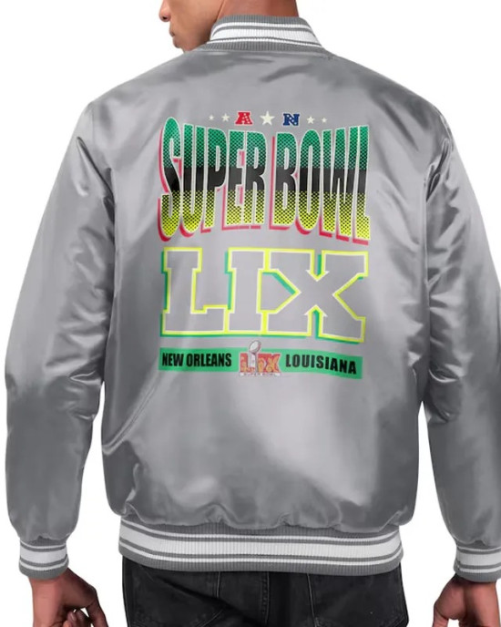 Super Bowl LIX Varsity Satin Jacket Super Bowl LIX Varsity Satin Jacket
