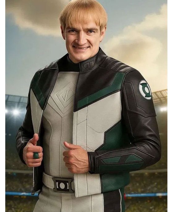 Superman Guy Gardner Black White Leather Jacket