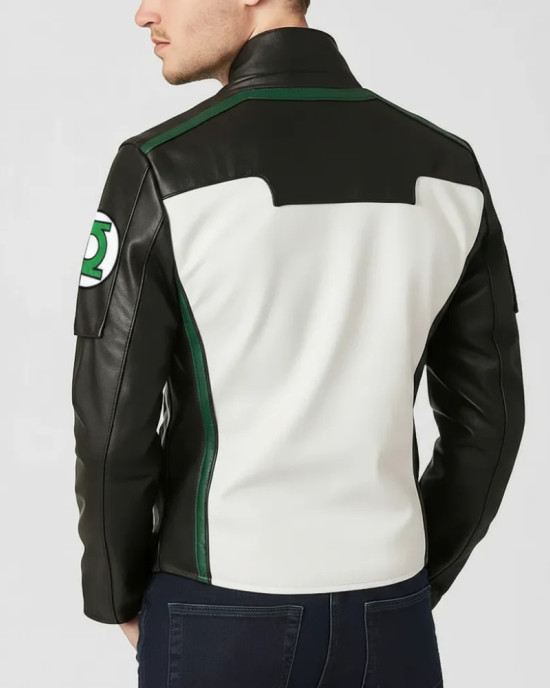 Superman Guy Gardner Black White Leather Jacket