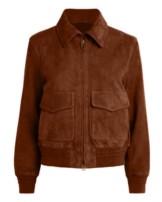 Superman Lois Lane Bomber Brown Suede Leather Jacket