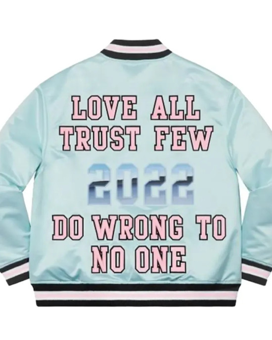 Supreme Love All Trust Few Blue Varsity Jacket Supreme Love All Trust Few Blue Varsity Jacket