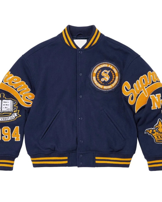 Supreme NY Veritas Full-Snap Wool Varsity Jacket Supreme NY Veritas Full-Snap Wool Varsity Jacket