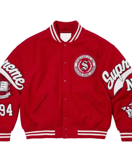 Supreme NY Veritas Full-Snap Wool Varsity Jacket Supreme NY Veritas Full-Snap Wool Varsity Jacket