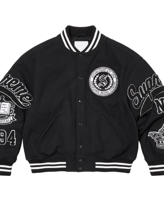 Supreme NY Veritas Full-Snap Wool Varsity Jacket Supreme NY Veritas Full-Snap Wool Varsity Jacket