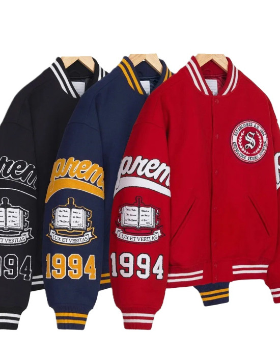 Supreme NY Veritas Full-Snap Wool Varsity Jacket Supreme NY Veritas Full-Snap Wool Varsity Jacket