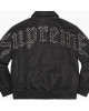 Supreme Pebbled Varsity Black Leather Jacket