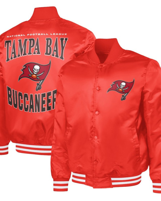 Tampa Bay Buccaneers Adaptive Team Graphic Varsity Satin Jacket