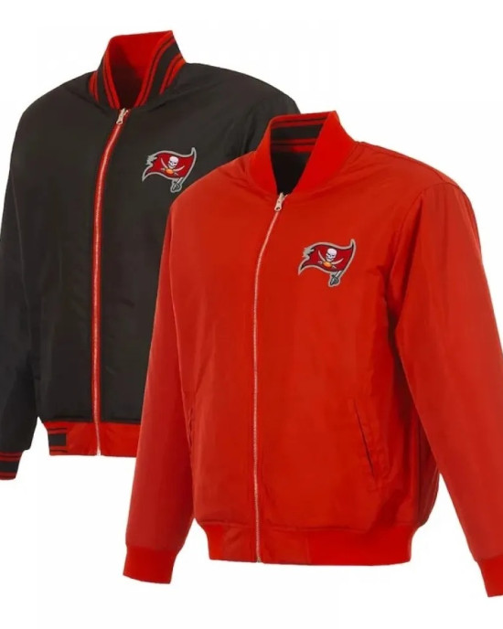 Tampa Bay Buccaneers Red/Black Full-Zip Reversible Flight Jacket