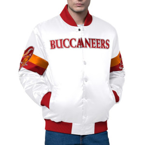 Tampa Bay Buccaneers Triple Option Varsity Satin Jacket