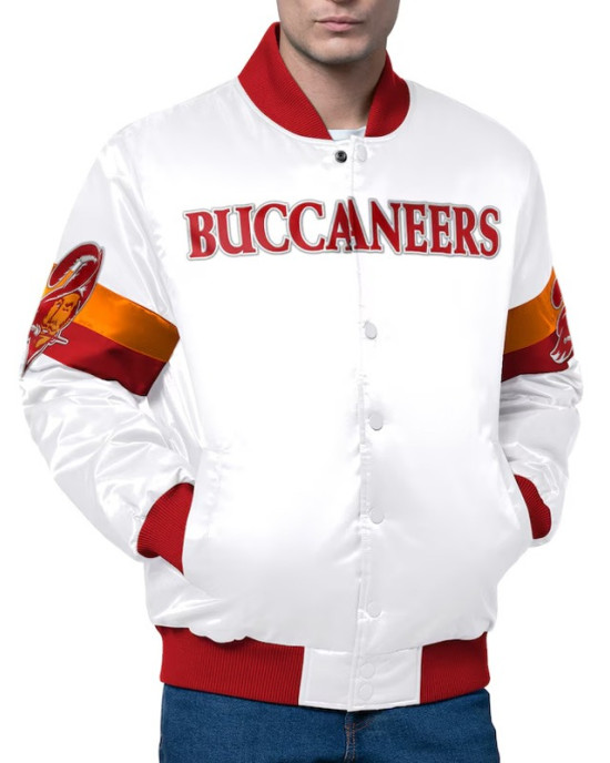 Tampa Bay Buccaneers Triple Option Varsity Satin Jacket