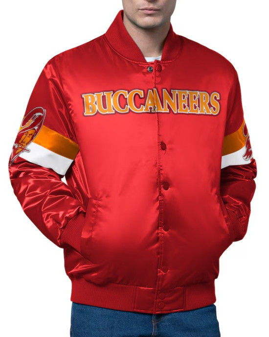 Tampa Bay Buccaneers Triple Option Varsity Satin Jacket