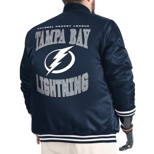 Tampa Bay Lightning Adaptive Bold Logo Varsity Satin Jacket