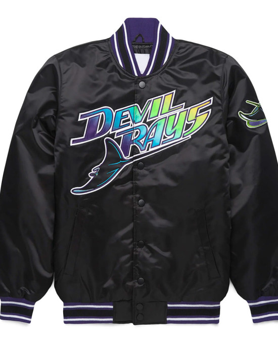 Tampa Bay Rays Classic Black Satin Jacket Tampa Bay Rays Classic Black Satin Jacket