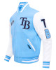 Tampa Bay Rays Script Light Blue Varsity Jacket Tampa Bay Rays Script Light Blue Varsity Jacket