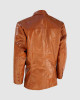 Tan Leather Coat with 2 Buttons Tan Leather Coat with 2 Buttons